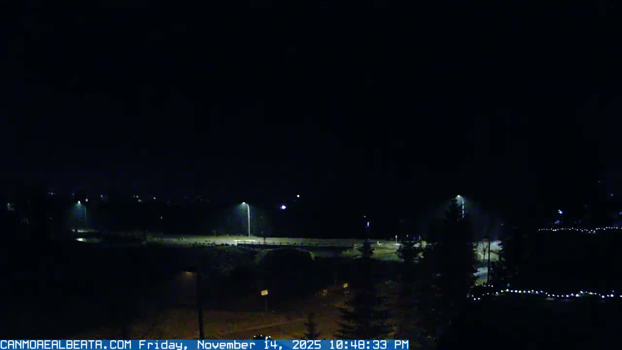 Canmore, Three Sisters Mountains View from Canmore City Live Cam - Canmore, Alberta's Rockies, Alberta, Canada