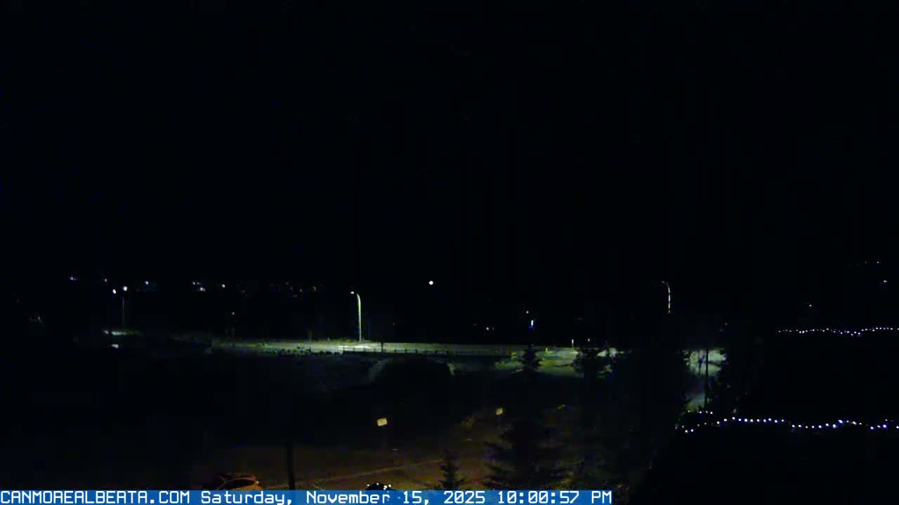 Canmore, Three Sisters Mountains View from Canmore City Live Cam - Canmore, Alberta's Rockies, Alberta, Canada