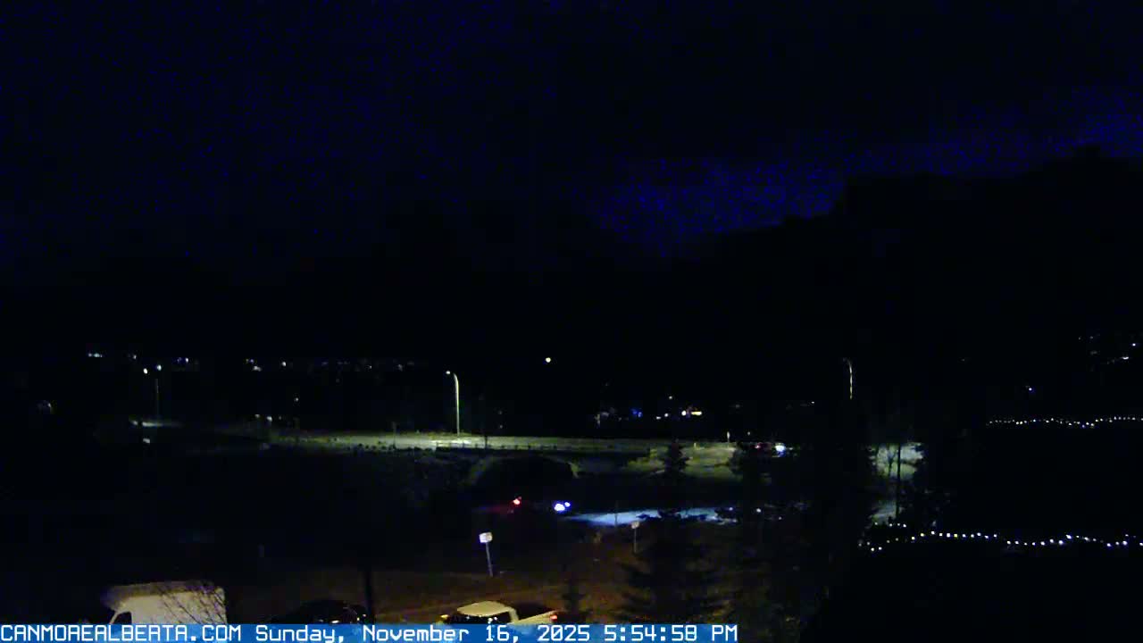 Canmore, Three Sisters Mountains View from Canmore City Live Cam - Canmore, Alberta's Rockies, Alberta, Canada