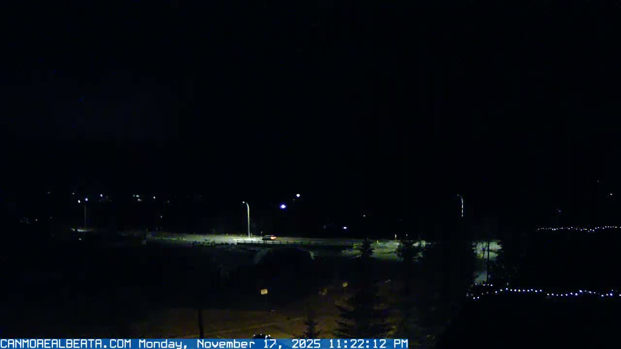 Canmore, Three Sisters Mountains View from Canmore City Live Cam - Canmore, Alberta's Rockies, Alberta, Canada