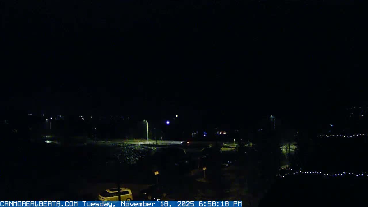 Canmore, Three Sisters Mountains View from Canmore City Live Cam - Canmore, Alberta's Rockies, Alberta, Canada