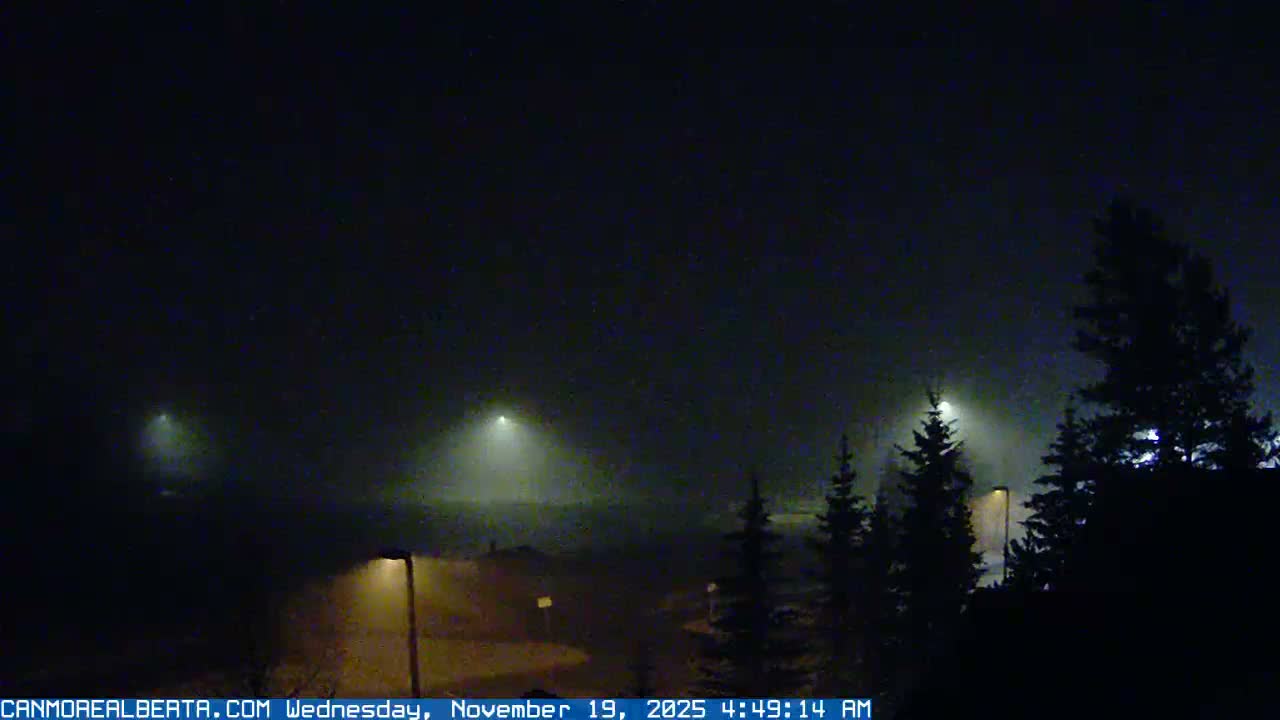 Canmore, Three Sisters Mountains View from Canmore City Live Cam - Canmore, Alberta's Rockies, Alberta, Canada