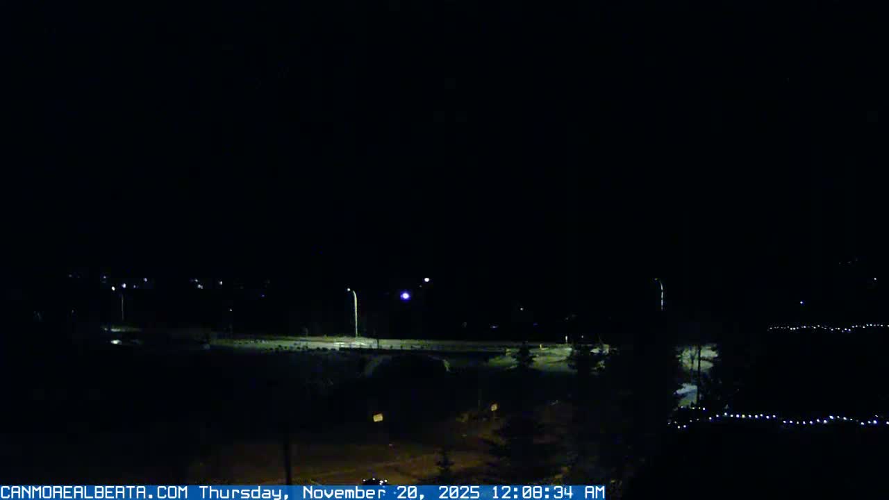 Canmore, Three Sisters Mountains View from Canmore City Live Cam - Canmore, Alberta's Rockies, Alberta, Canada