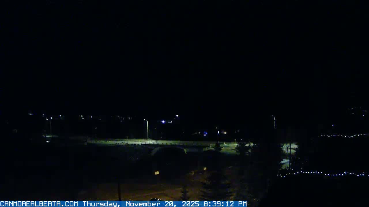 Canmore, Three Sisters Mountains View from Canmore City Live Cam - Canmore, Alberta's Rockies, Alberta, Canada