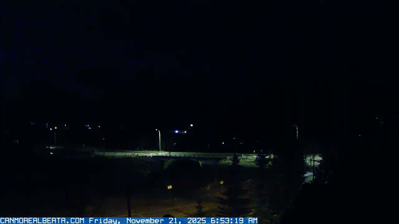 Canmore, Three Sisters Mountains View from Canmore City Live Cam - Canmore, Alberta's Rockies, Alberta, Canada