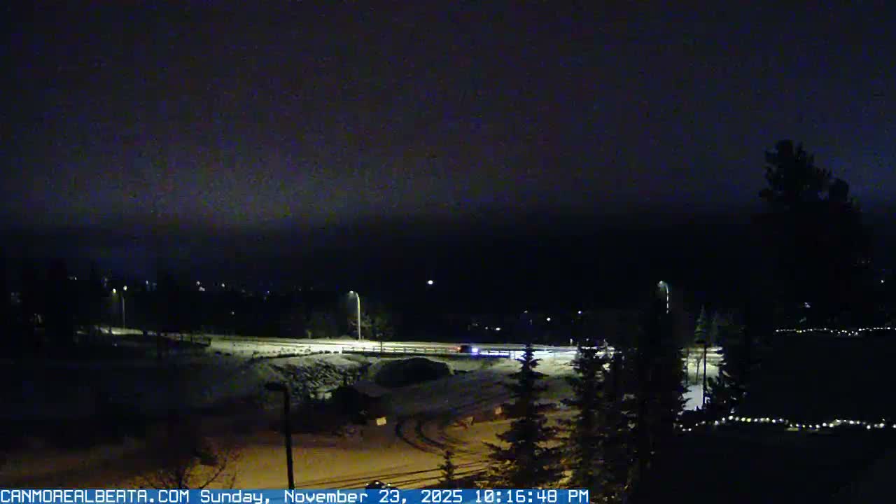 Canmore, Three Sisters Mountains View from Canmore City Live Cam - Canmore, Alberta's Rockies, Alberta, Canada