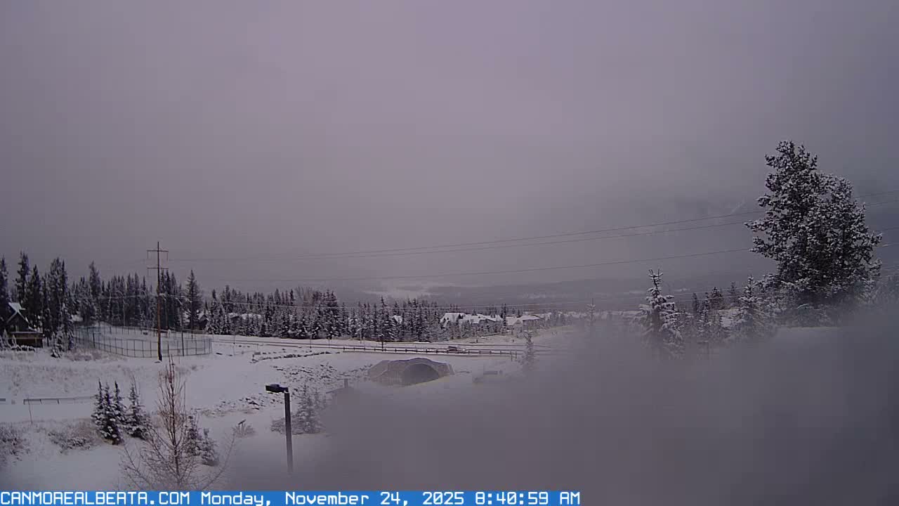 Canmore, Three Sisters Mountains View from Canmore City Live Cam - Canmore, Alberta's Rockies, Alberta, Canada