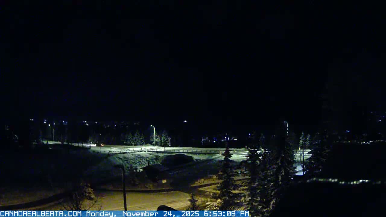 Canmore, Three Sisters Mountains View from Canmore City Live Cam - Canmore, Alberta's Rockies, Alberta, Canada