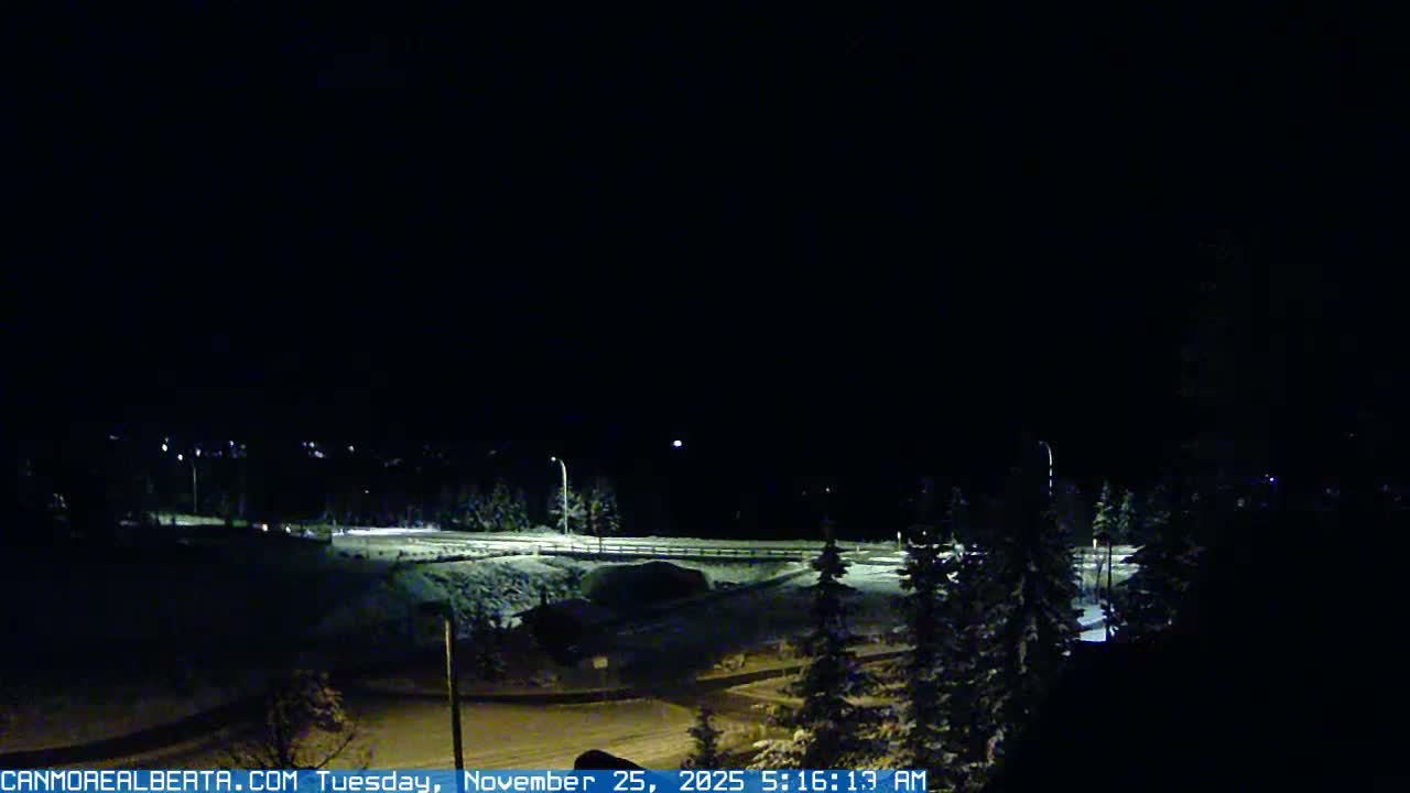 Canmore, Three Sisters Mountains View from Canmore City Live Cam - Canmore, Alberta's Rockies, Alberta, Canada