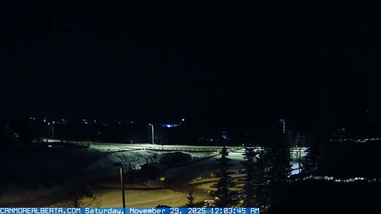 Canmore, Three Sisters Mountains View from Canmore City Live Cam - Canmore, Alberta's Rockies, Alberta, Canada