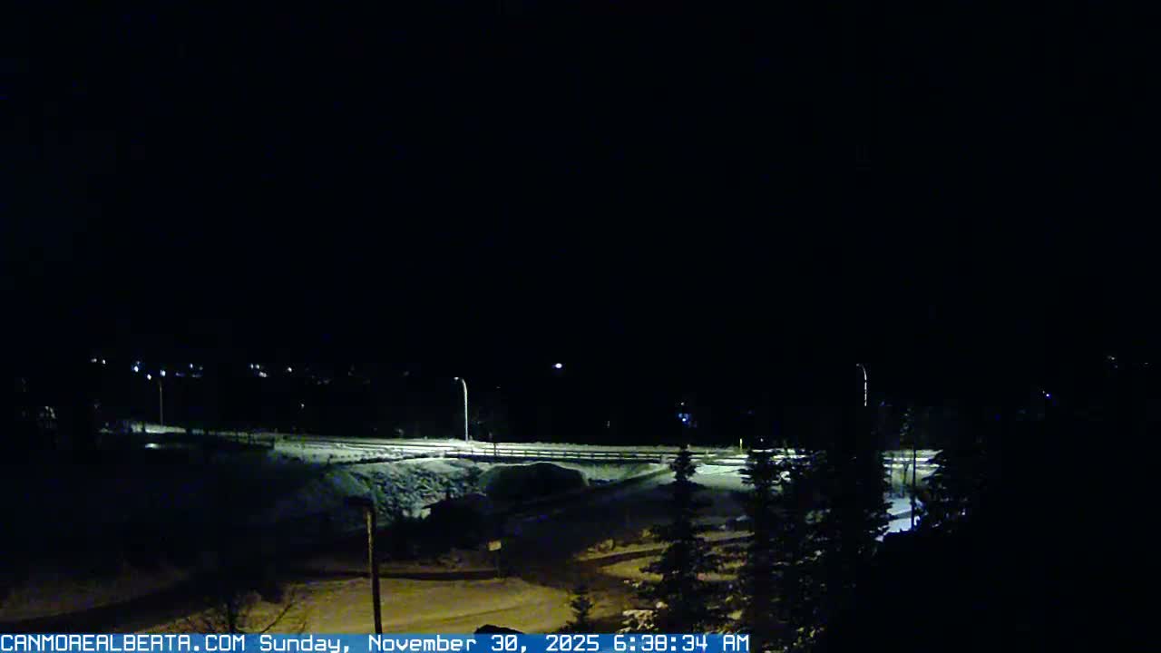 Canmore, Three Sisters Mountains View from Canmore City Live Cam - Canmore, Alberta's Rockies, Alberta, Canada