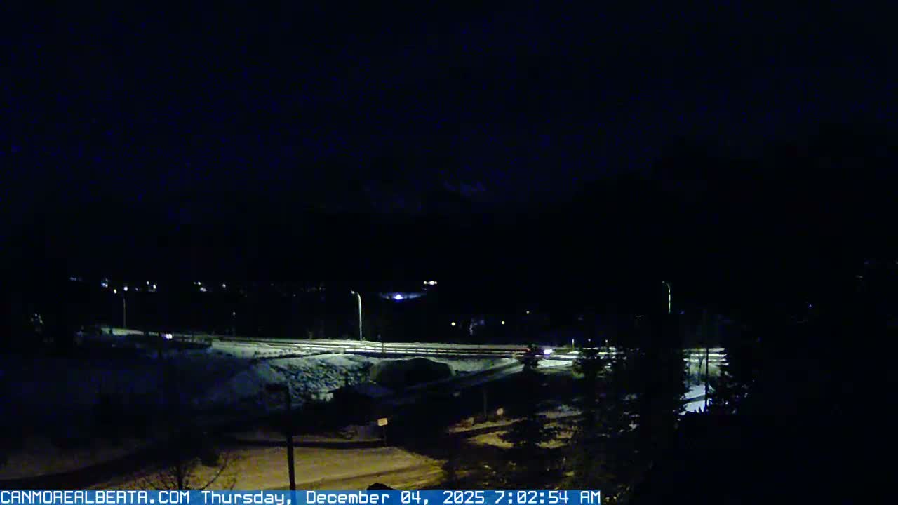 Canmore, Three Sisters Mountains View from Canmore City Live Cam - Canmore, Alberta's Rockies, Alberta, Canada