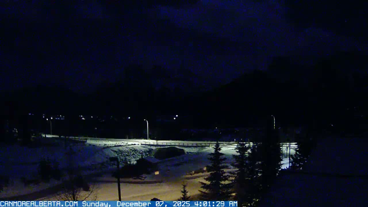 Canmore, Three Sisters Mountains View from Canmore City Live Cam - Canmore, Alberta's Rockies, Alberta, Canada