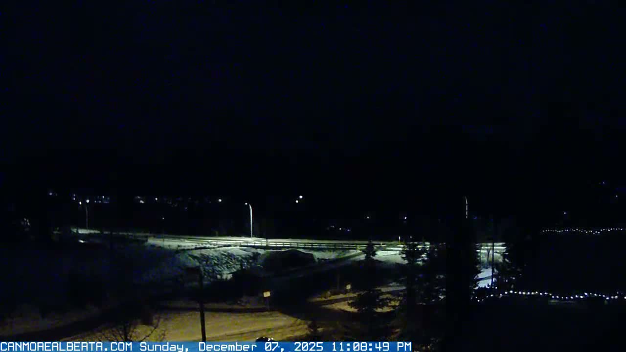 Canmore, Three Sisters Mountains View from Canmore City Live Cam - Canmore, Alberta's Rockies, Alberta, Canada