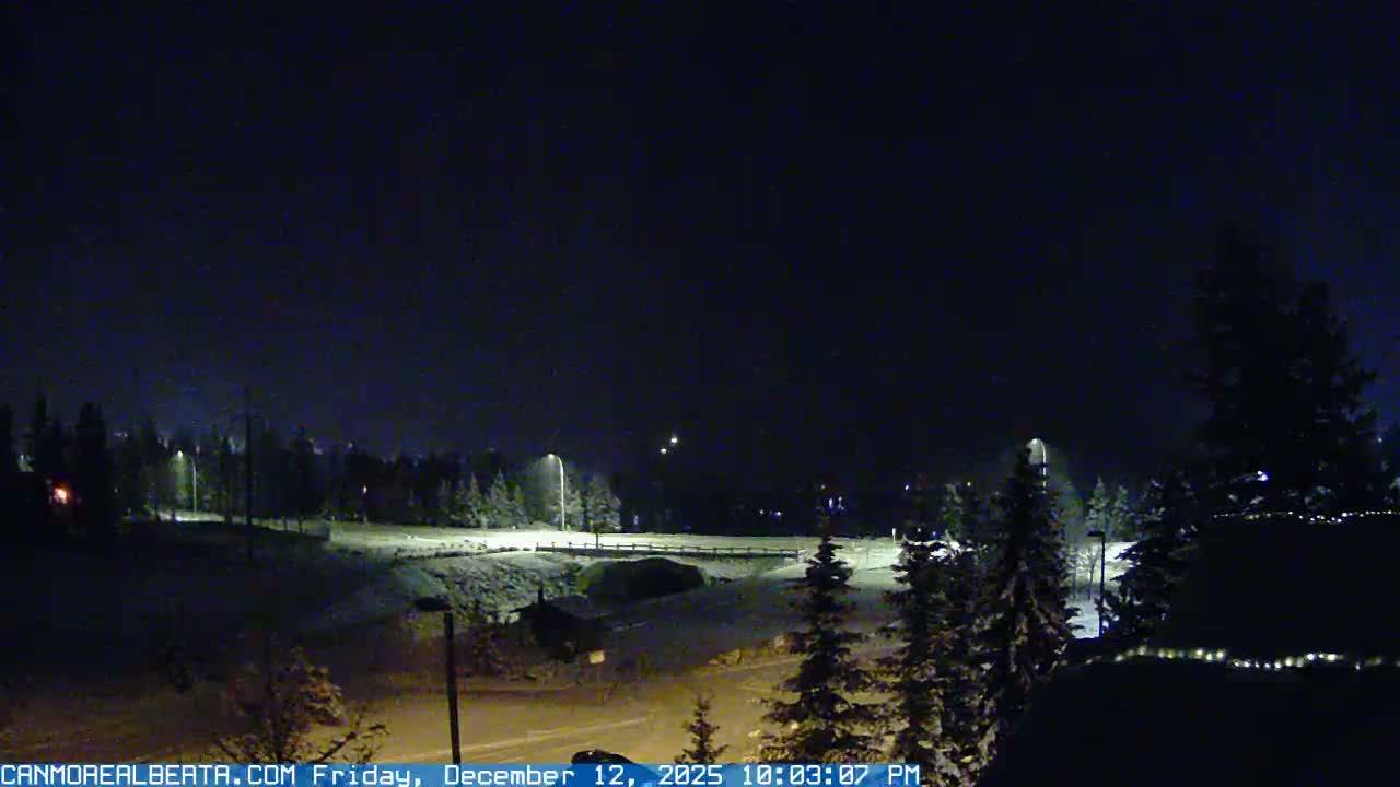 Canmore, Three Sisters Mountains View from Canmore City Live Cam - Canmore, Alberta's Rockies, Alberta, Canada