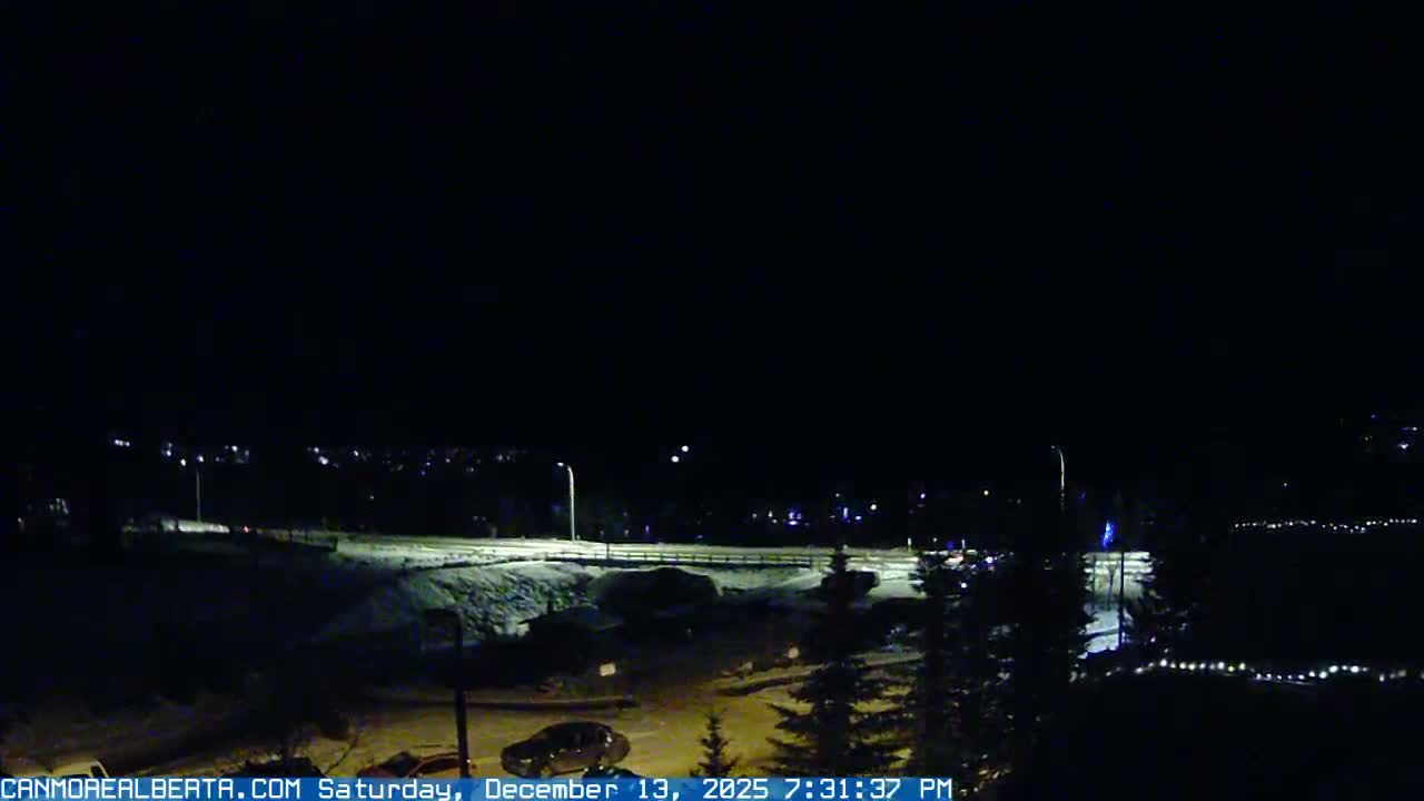 Canmore, Three Sisters Mountains View from Canmore City Live Cam - Canmore, Alberta's Rockies, Alberta, Canada