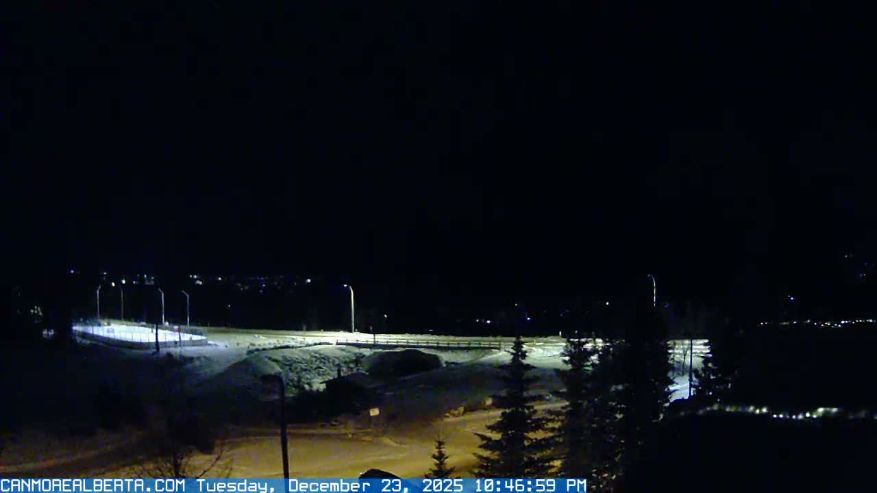 Canmore, Three Sisters Mountains View from Canmore City Live Cam - Canmore, Alberta's Rockies, Alberta, Canada