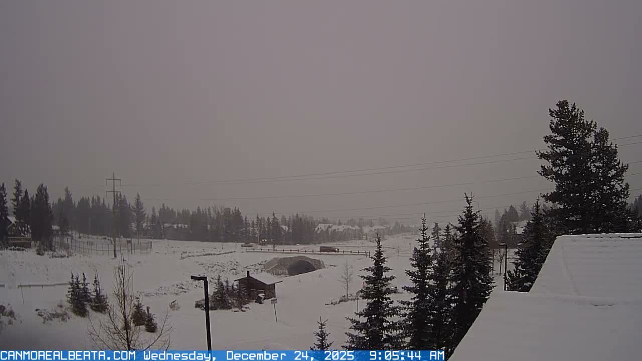 Canmore, Three Sisters Mountains View from Canmore City Live Cam - Canmore, Alberta's Rockies, Alberta, Canada