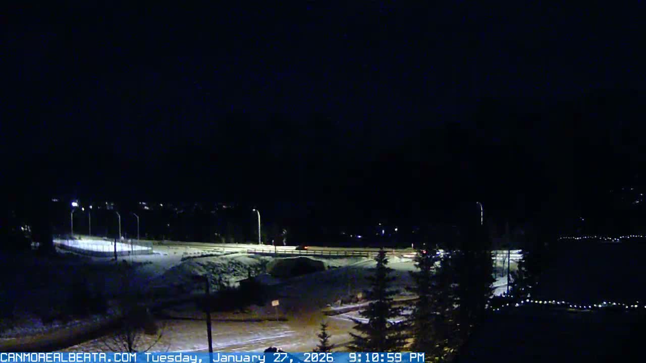 Canmore, Three Sisters Mountains View from Canmore City Live Cam - Canmore, Alberta's Rockies, Alberta, Canada