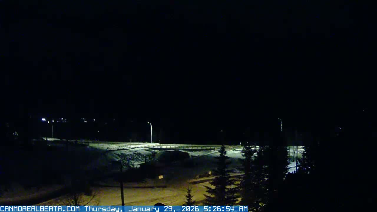 Canmore, Three Sisters Mountains View from Canmore City Live Cam - Canmore, Alberta's Rockies, Alberta, Canada