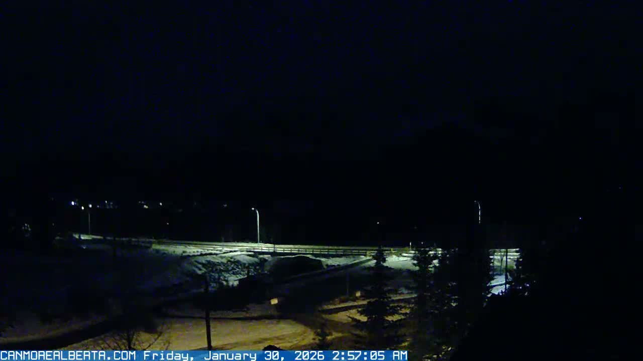 Canmore, Three Sisters Mountains View from Canmore City Live Cam - Canmore, Alberta's Rockies, Alberta, Canada