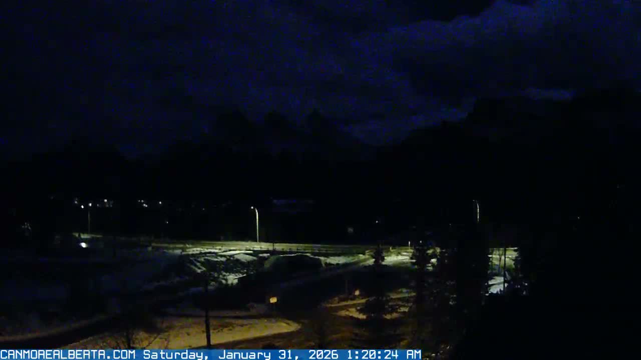 Canmore, Three Sisters Mountains View from Canmore City Live Cam - Canmore, Alberta's Rockies, Alberta, Canada