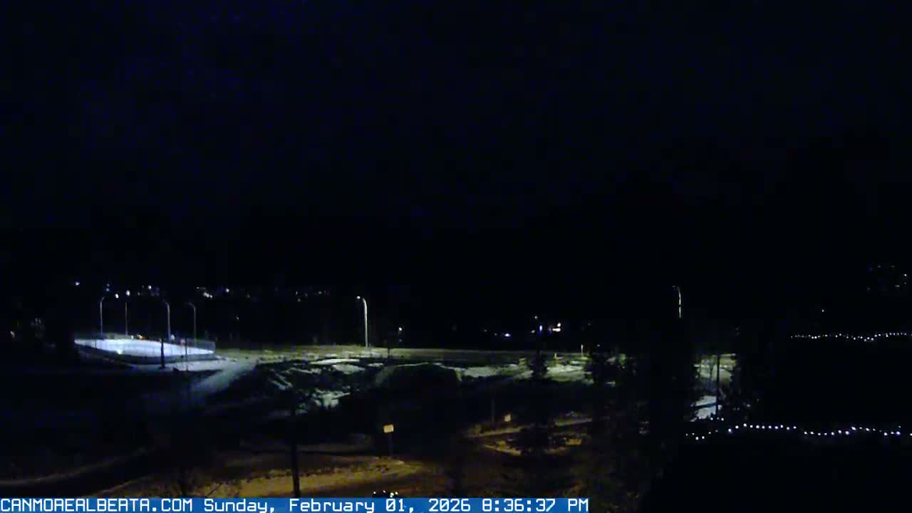 Canmore, Three Sisters Mountains View from Canmore City Live Cam - Canmore, Alberta's Rockies, Alberta, Canada