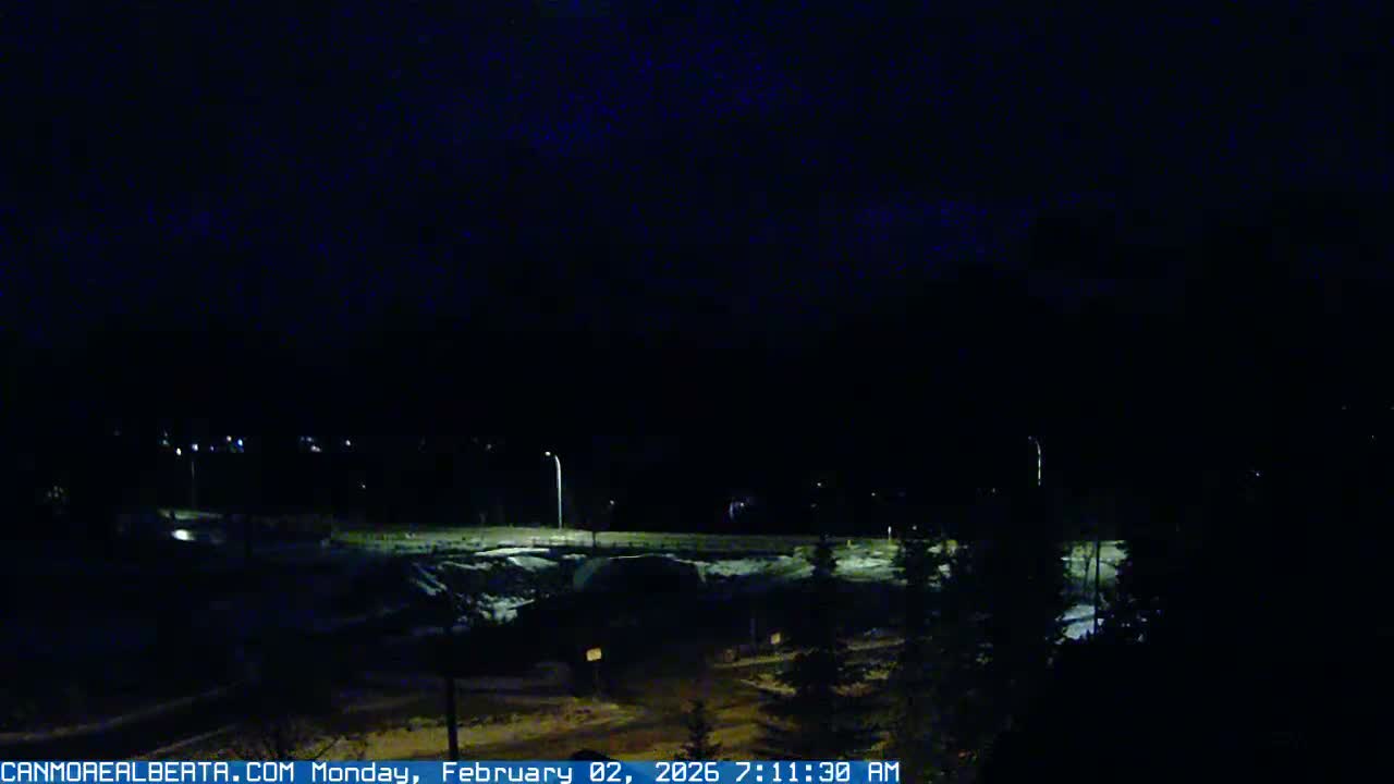 Canmore, Three Sisters Mountains View from Canmore City Live Cam - Canmore, Alberta's Rockies, Alberta, Canada