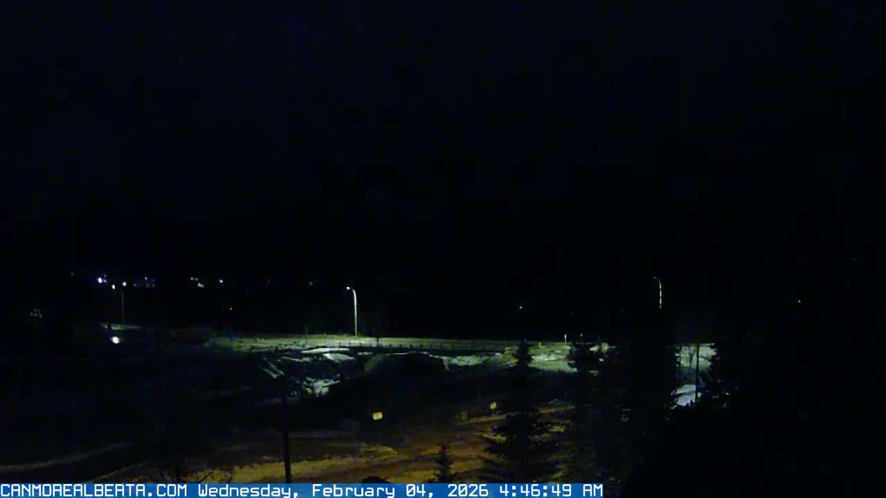 Canmore, Three Sisters Mountains View from Canmore City Live Cam - Canmore, Alberta's Rockies, Alberta, Canada