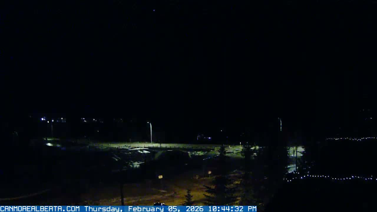 Canmore, Three Sisters Mountains View from Canmore City Live Cam - Canmore, Alberta's Rockies, Alberta, Canada