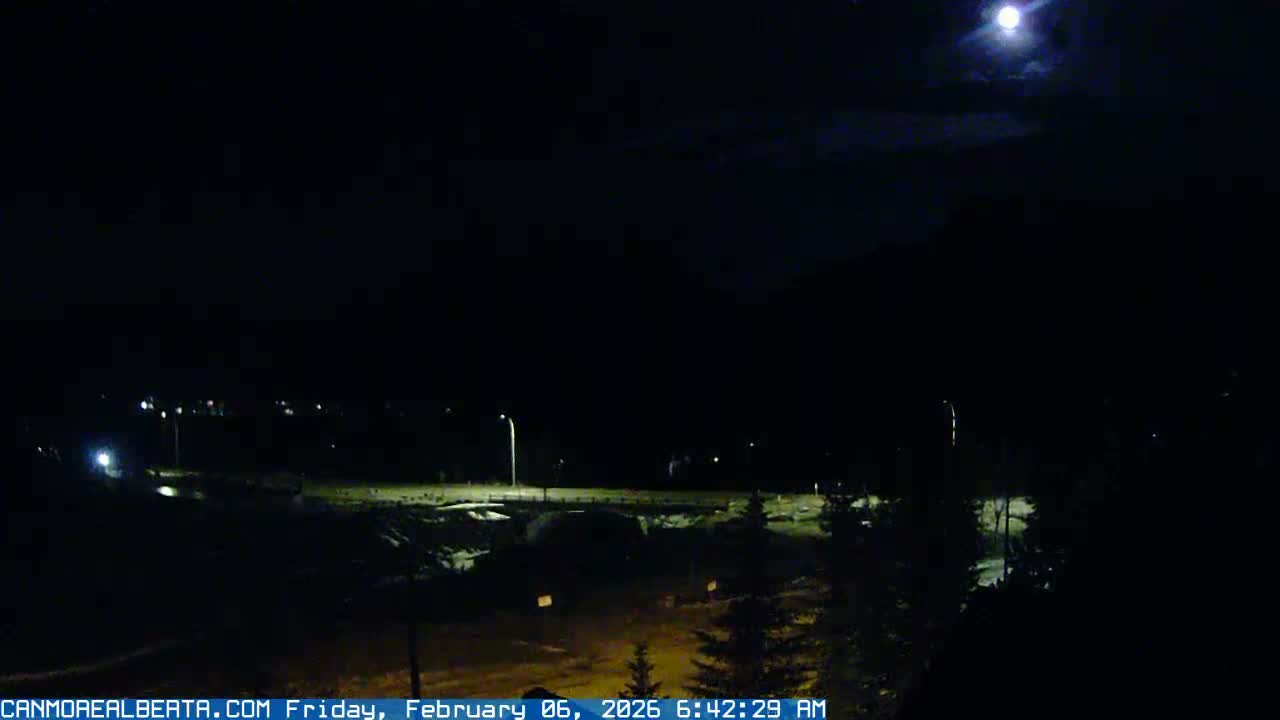 Canmore, Three Sisters Mountains View from Canmore City Live Cam - Canmore, Alberta's Rockies, Alberta, Canada