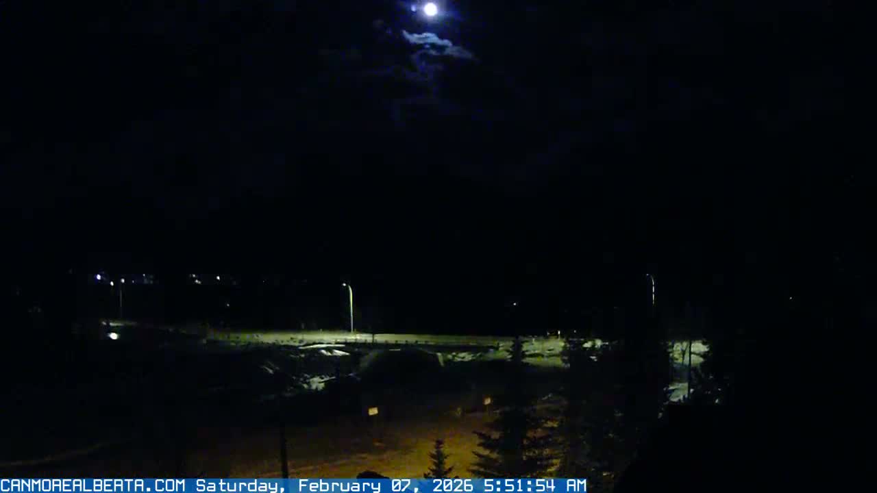 Canmore, Three Sisters Mountains View from Canmore City Live Cam - Canmore, Alberta's Rockies, Alberta, Canada