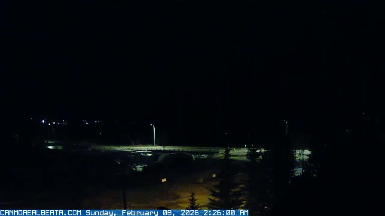 Canmore, Three Sisters Mountains View from Canmore City Live Cam - Canmore, Alberta's Rockies, Alberta, Canada