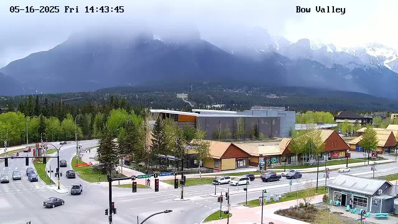 Canmore, Mount Rundle & Bow Valley Junction View Live Cam - Canmore, Alberta's Rockies, Alberta, Canada