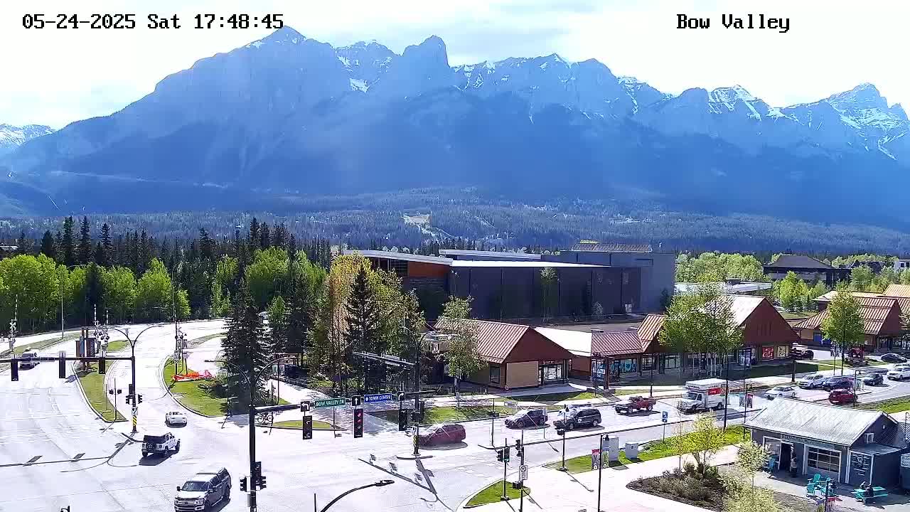 Canmore, Mount Rundle & Bow Valley Junction View Live Cam - Canmore, Alberta's Rockies, Alberta, Canada