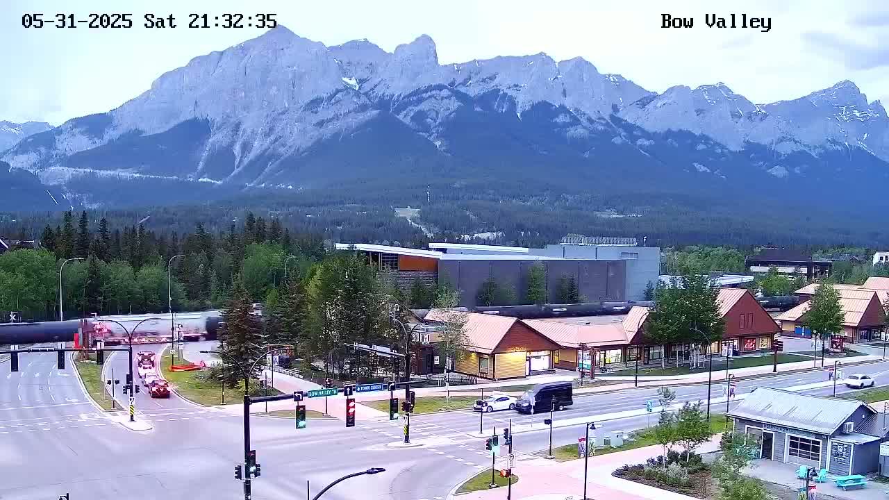 Canmore, Mount Rundle & Bow Valley Junction View Live Cam - Canmore, Alberta's Rockies, Alberta, Canada
