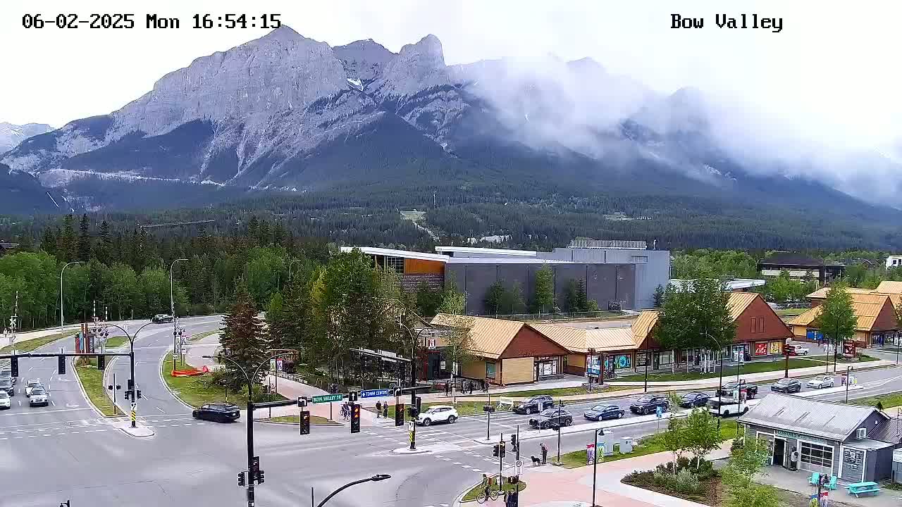 Canmore, Mount Rundle & Bow Valley Junction View Live Cam - Canmore, Alberta's Rockies, Alberta, Canada