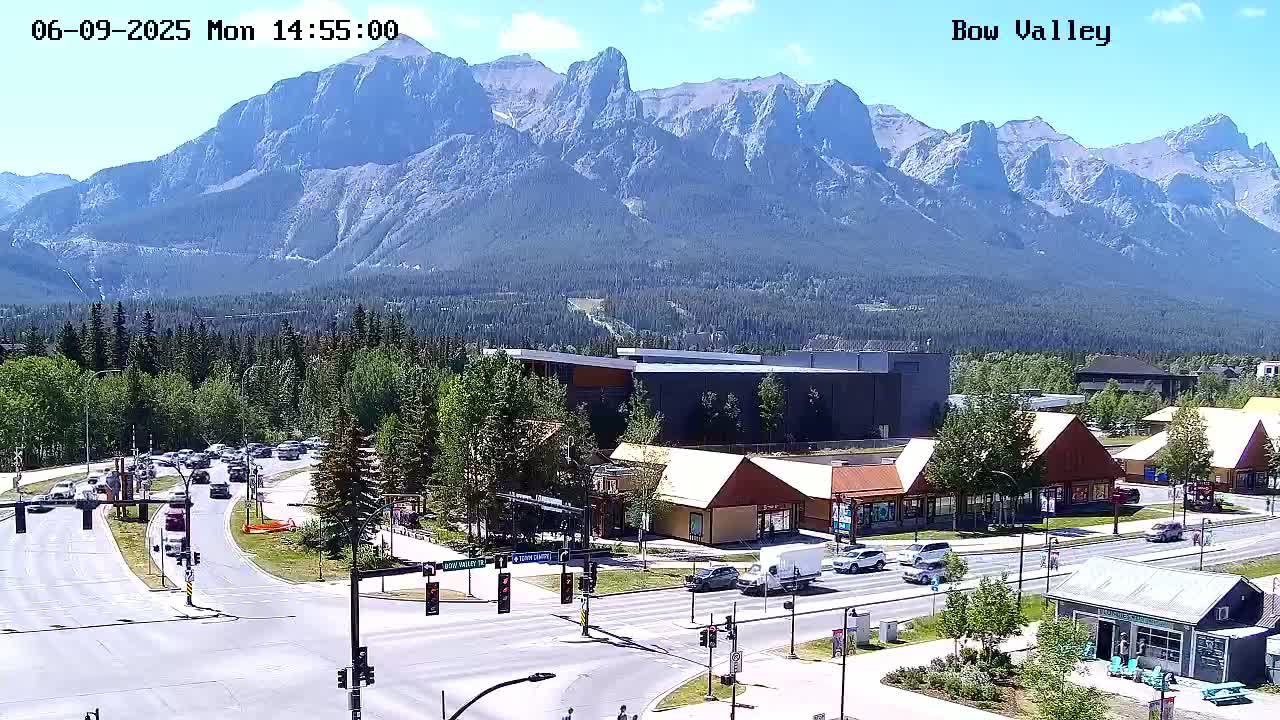 Canmore, Mount Rundle & Bow Valley Junction View Live Cam - Canmore, Alberta's Rockies, Alberta, Canada