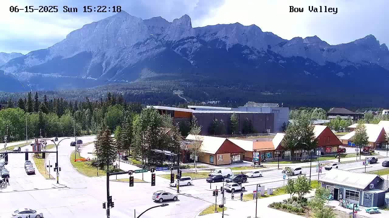 Canmore, Mount Rundle & Bow Valley Junction View Live Cam - Canmore, Alberta's Rockies, Alberta, Canada