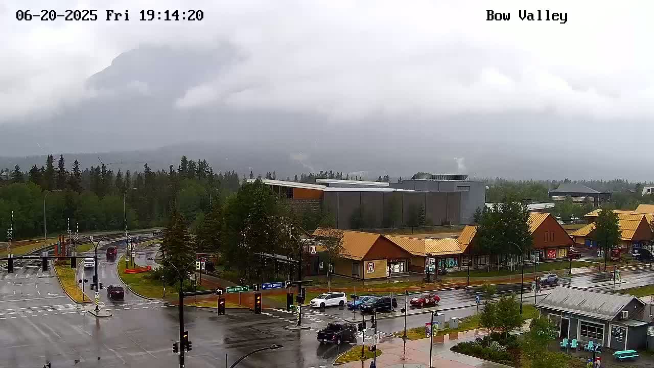 Canmore, Mount Rundle & Bow Valley Junction View Live Cam - Canmore, Alberta's Rockies, Alberta, Canada