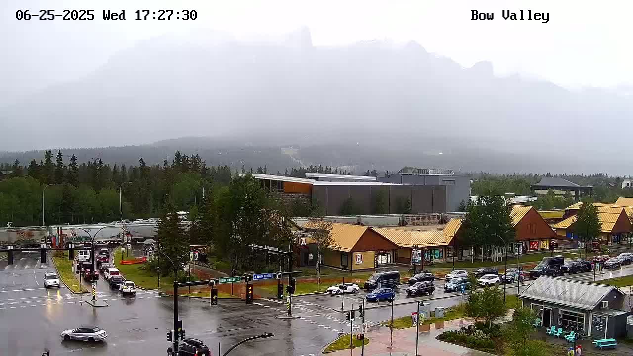 Canmore, Mount Rundle & Bow Valley Junction View Live Cam - Canmore, Alberta's Rockies, Alberta, Canada