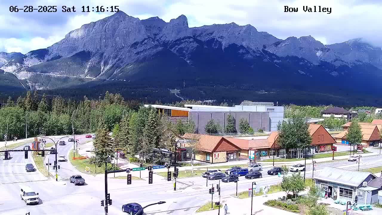 Canmore, Mount Rundle & Bow Valley Junction View Live Cam - Canmore, Alberta's Rockies, Alberta, Canada