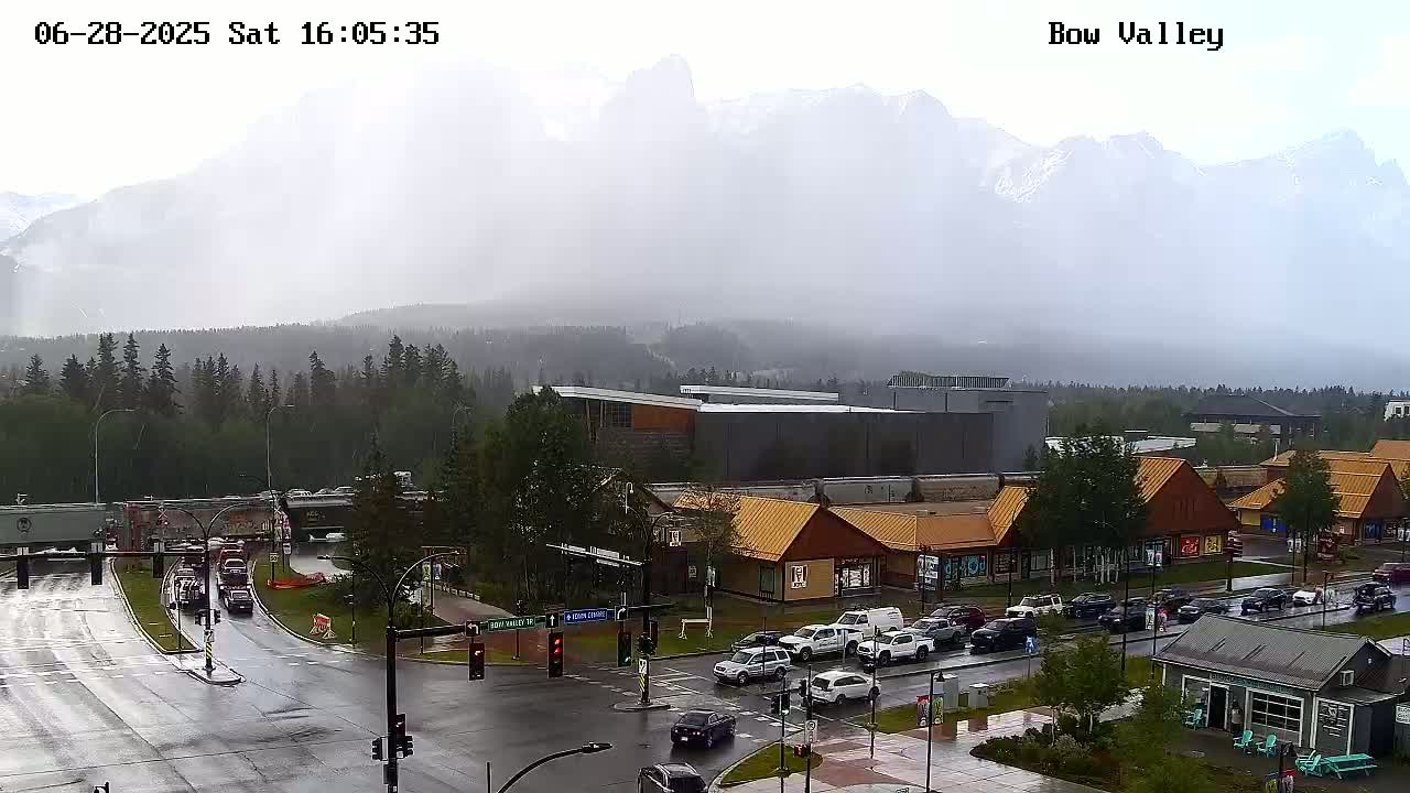 Canmore, Mount Rundle & Bow Valley Junction View Live Cam - Canmore, Alberta's Rockies, Alberta, Canada