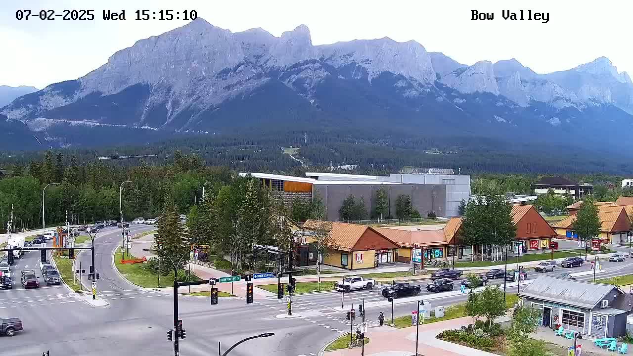 Canmore, Mount Rundle & Bow Valley Junction View Live Cam - Canmore, Alberta's Rockies, Alberta, Canada
