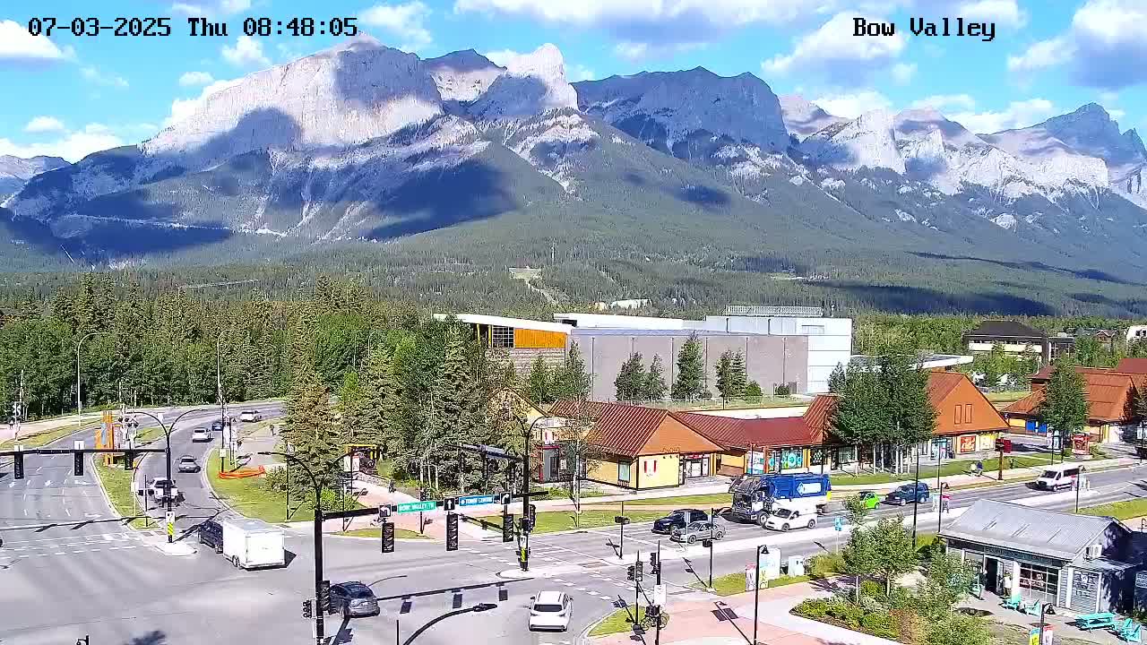 Canmore, Mount Rundle & Bow Valley Junction View Live Cam - Canmore, Alberta's Rockies, Alberta, Canada
