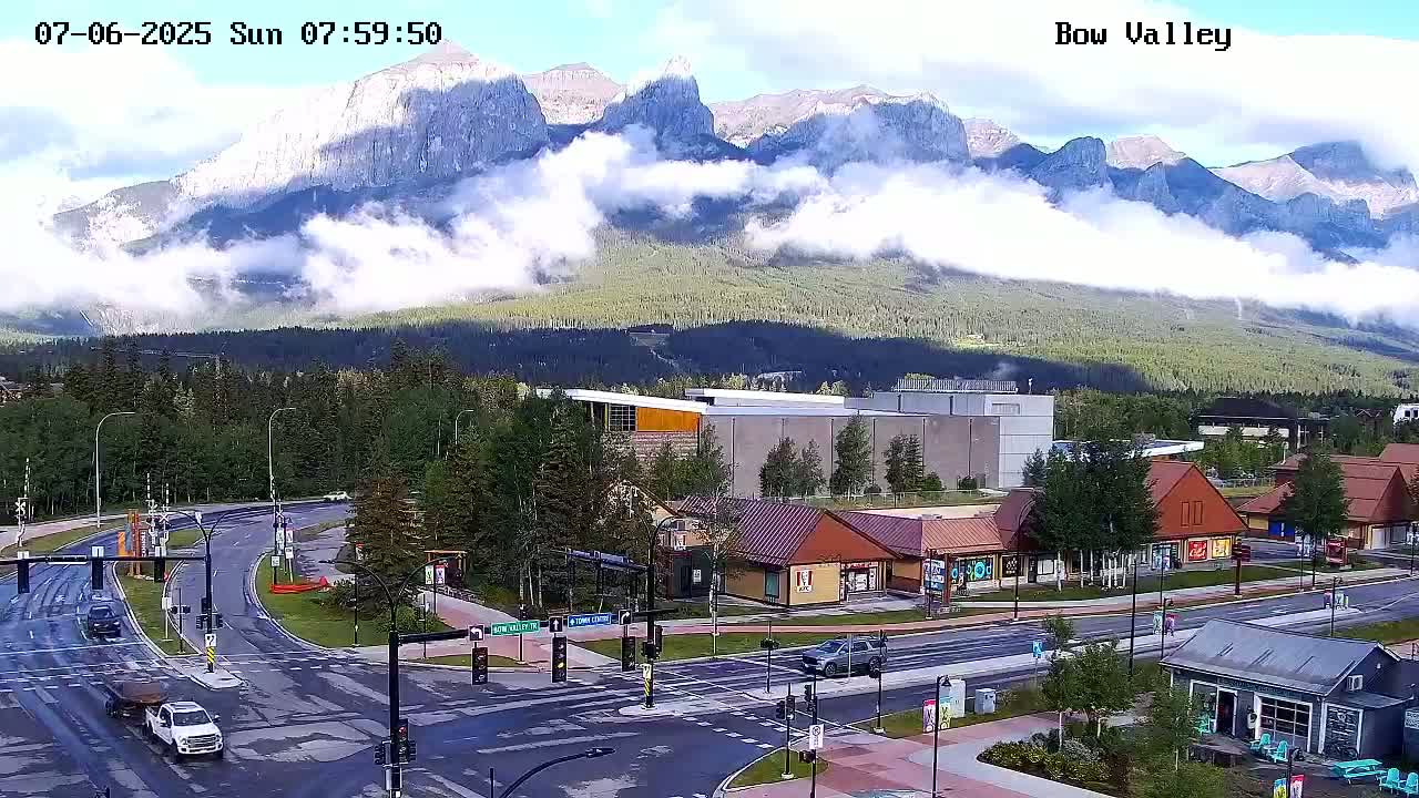 Canmore, Mount Rundle & Bow Valley Junction View Live Cam - Canmore, Alberta's Rockies, Alberta, Canada