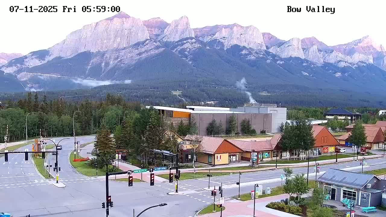 Canmore, Mount Rundle & Bow Valley Junction View Live Cam - Canmore, Alberta's Rockies, Alberta, Canada