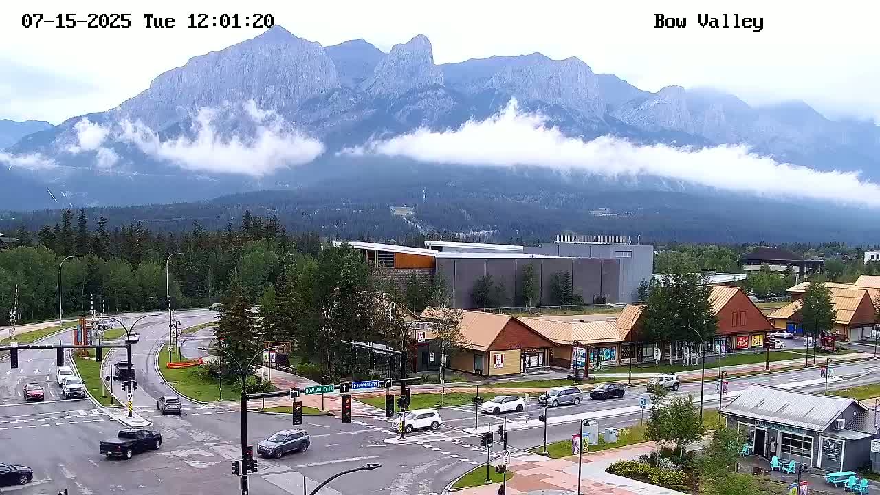 Canmore, Mount Rundle & Bow Valley Junction View Live Cam - Canmore, Alberta's Rockies, Alberta, Canada
