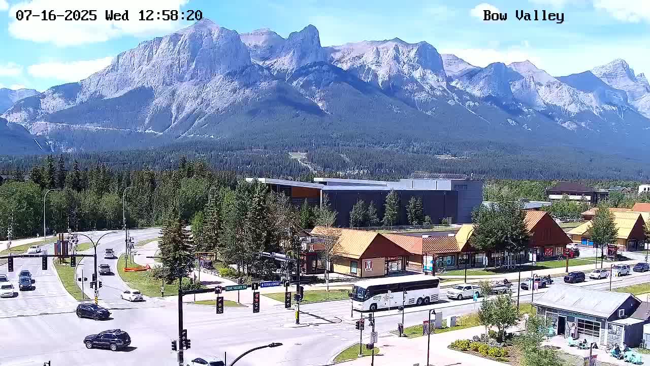 Canmore, Mount Rundle & Bow Valley Junction View Live Cam - Canmore, Alberta's Rockies, Alberta, Canada