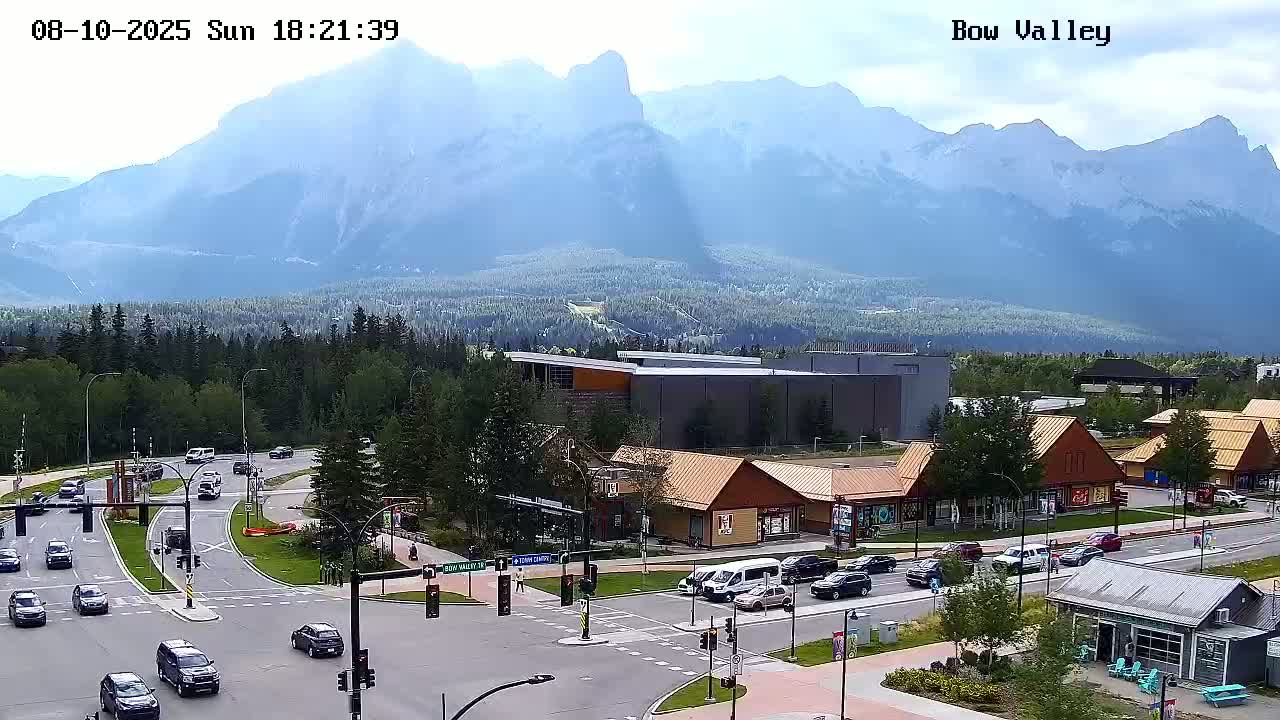 Canmore, Mount Rundle & Bow Valley Junction View Live Cam - Canmore, Alberta's Rockies, Alberta, Canada